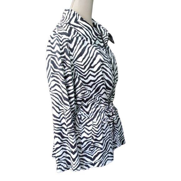 Vtg DANA BUCHMAN 90's Zebra Print Jacket by Dana Buchman Size 2X - Picture 2 of 7